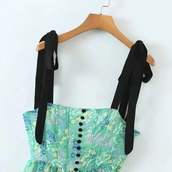 Mini Tie On Shoulder Dress Spring - Picture 8 of 9